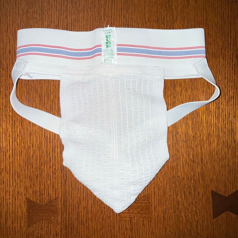 Vintage Pro Duke Athletic Supporter Jockstrap Medium RWB Waistband Waffle Pouch